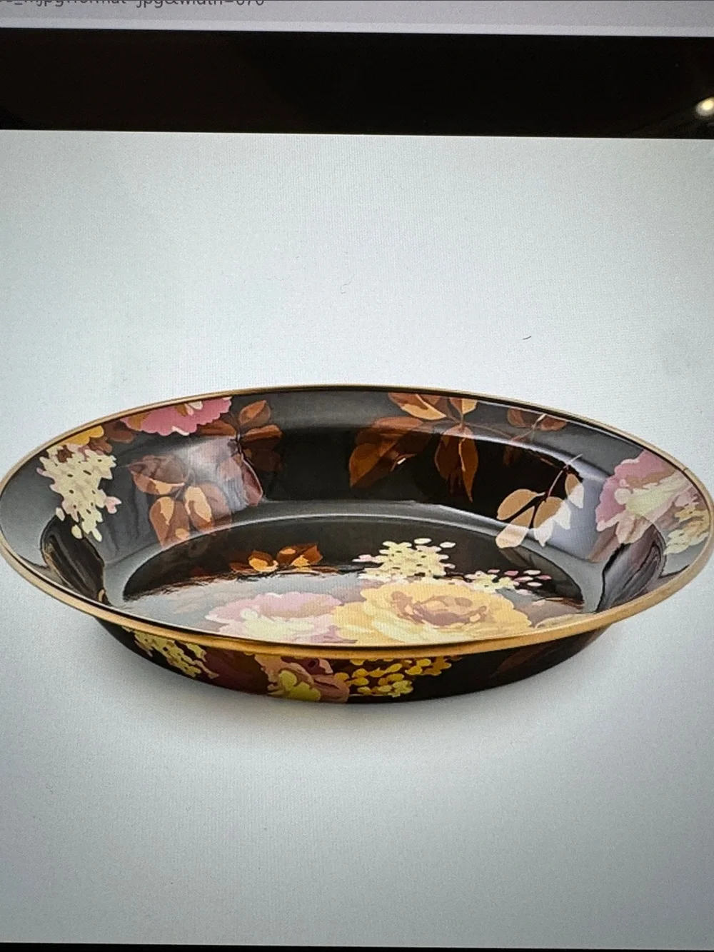 MacKenzie-Childs Wild Rose Brown Pie Plate